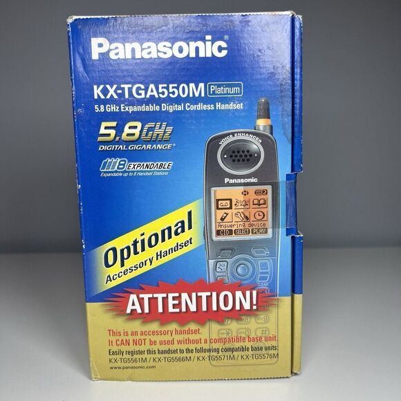 New Panasonic KX-TGA550M KXTGA550M KX-TGA550 For KX-TG5500 Series Handset Sealed - Picture 1 of 7